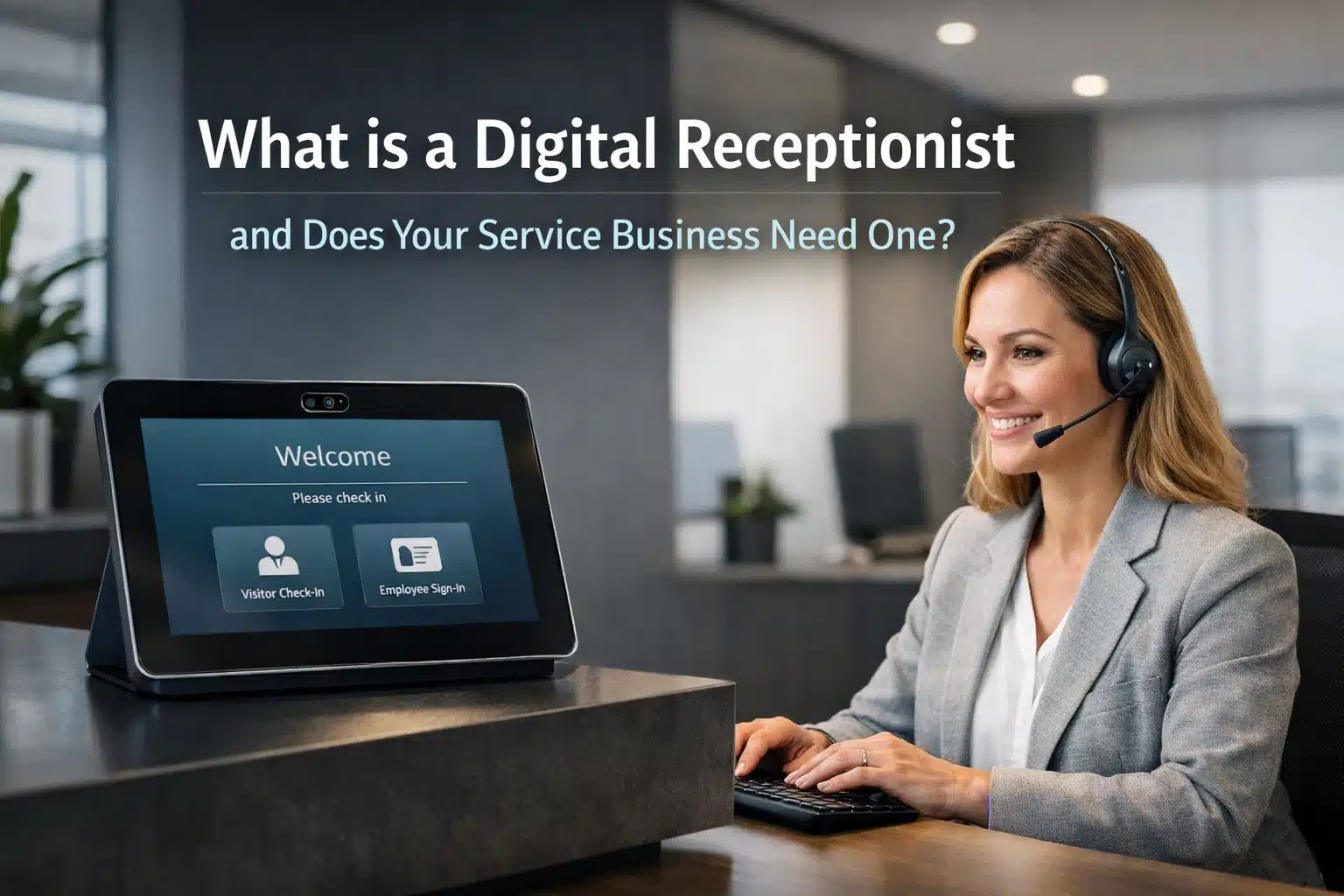 Digital receptionist at a service desk